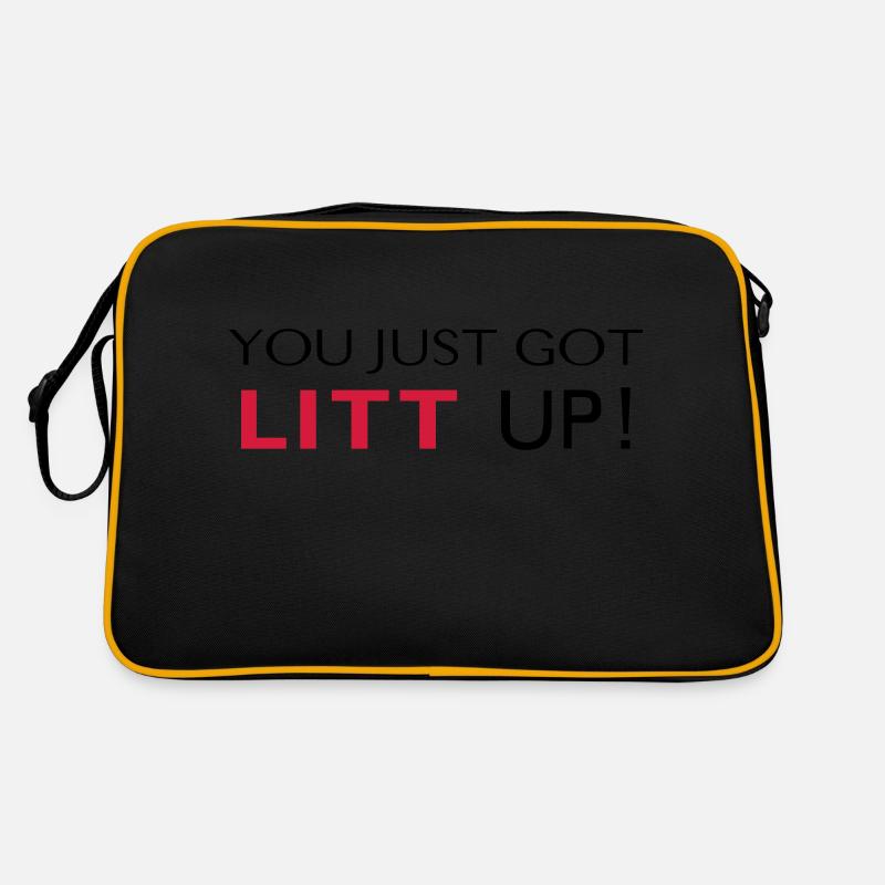 LITT UP! - Retro Tasche - Schwarz/Gold
