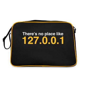 NERD HUMOUR: Il n'y a pas de place comme Localhost - Sac Retro - noir/or - Dos