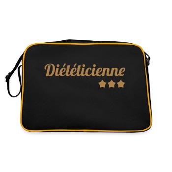 diététicien / diététique / régime / nutrition - Sac Retro - noir/or - Dos