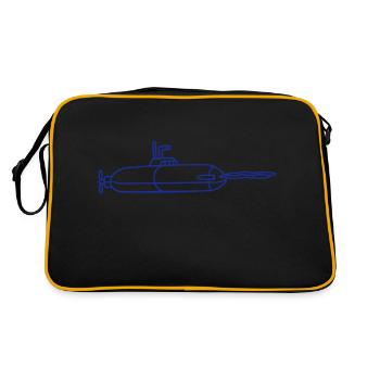 Military Submarine Shoots Torpedoes Missiles Attack - Retro Bag - black/gold - Back