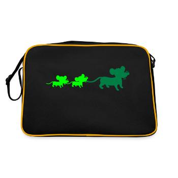 Mouse Family Mom Dad 2 Kids Mom Silhouette - Retro Bag - black/gold - Back