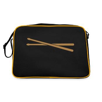 drumsticks Schlagzeuger, Schlagzeug - Retro Tasche - Schwarz/Gold - Hinten