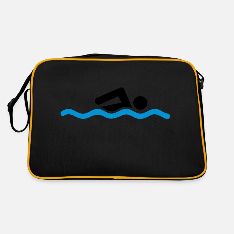 swimming - Retro Tasche - Schwarz/Gold