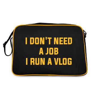 Je n’ai pas besoin d’un travail, je lance un vlog - Sac Retro - noir/or - Dos