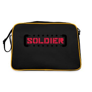 Étoiles, Soldat, Logo, Guerre, Général, Combattant de la liberté - Sac Retro - noir/or - Dos