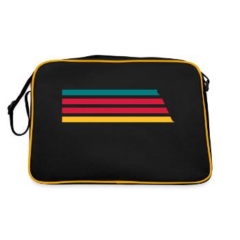 Streifen - Retro Tasche - Schwarz/Gold - Hinten