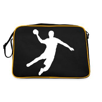 Handball players scoring - Retro Bag - black/gold - Back