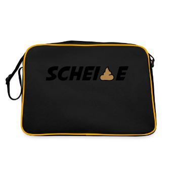 scheisse - Retro Tasche - Schwarz/Gold - Hinten