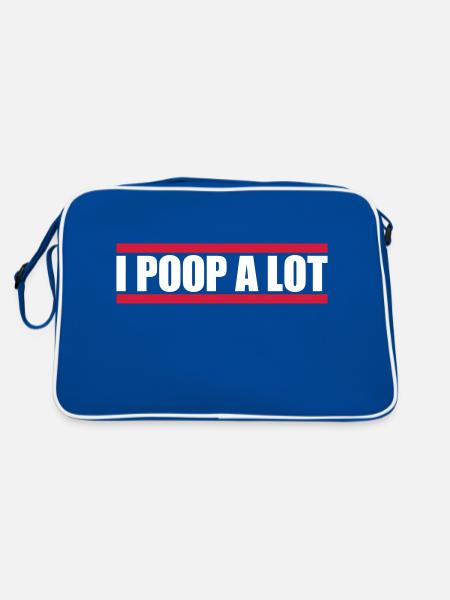 I poop a lot - Retro Bag - blue/white - Back