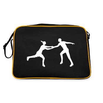 Eiskunstlauf Eleganz zu zweit - Retro Tasche - Schwarz/Gold - Hinten