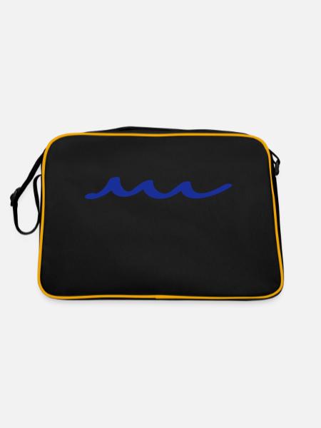 wellen - Retro Tasche - Schwarz/Gold - Hinten