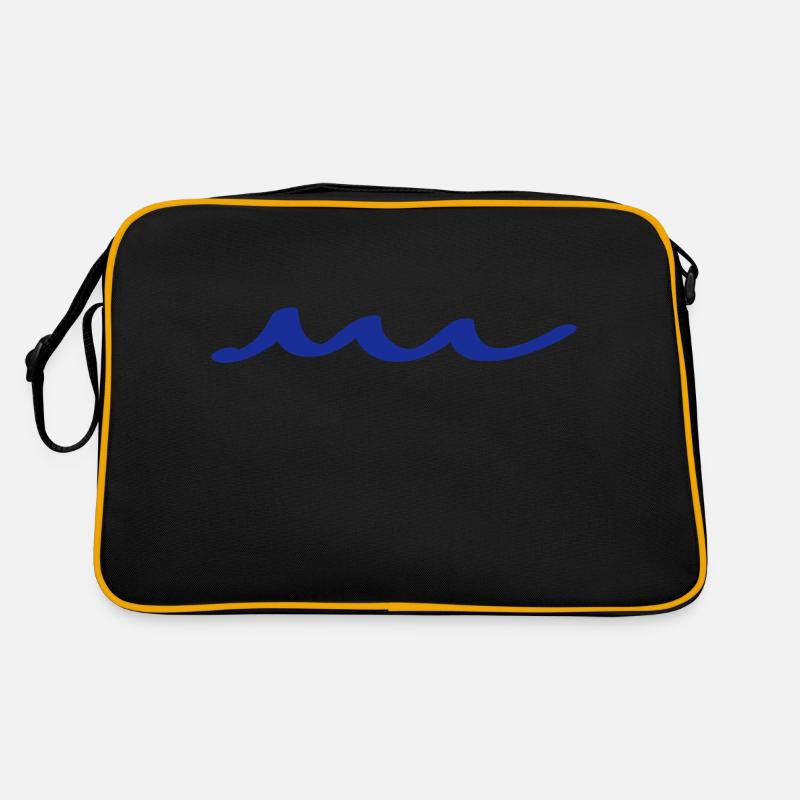 wellen - Retro Tasche - Schwarz/Gold