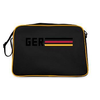 GER Flagge Logo Mannschaft Team Deutschland Sport - Retro Tasche - Schwarz/Gold - Hinten