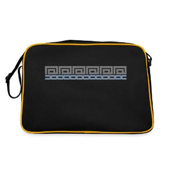 Line Stripe Pattern - Retro Bag - black/gold - Back