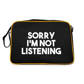 SORRY I'M NOT LISTENING - SORRY I DO NOT LISTEN - Retro Bag - black/gold - Back