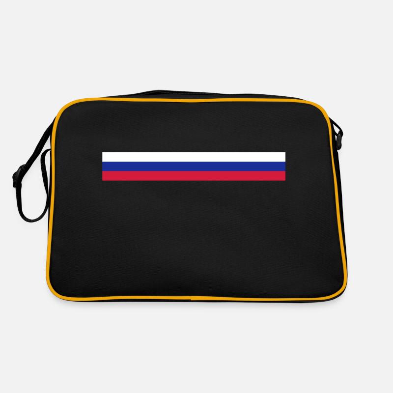 Russische Flagge (Lang) - Retro Tasche - Schwarz/Gold
