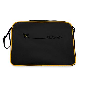 love bees - Retro Tasche - Schwarz/Gold - Hinten