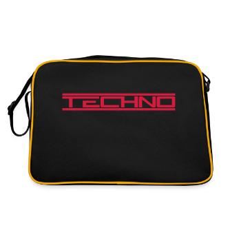 Red bars techno - Retro Bag - black/gold - Back