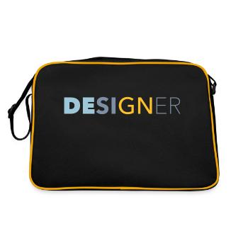 Designer - Retro Tasche - Schwarz/Gold - Hinten