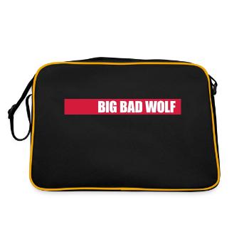 big bad wolf quote - Retro Bag - black/gold - Back