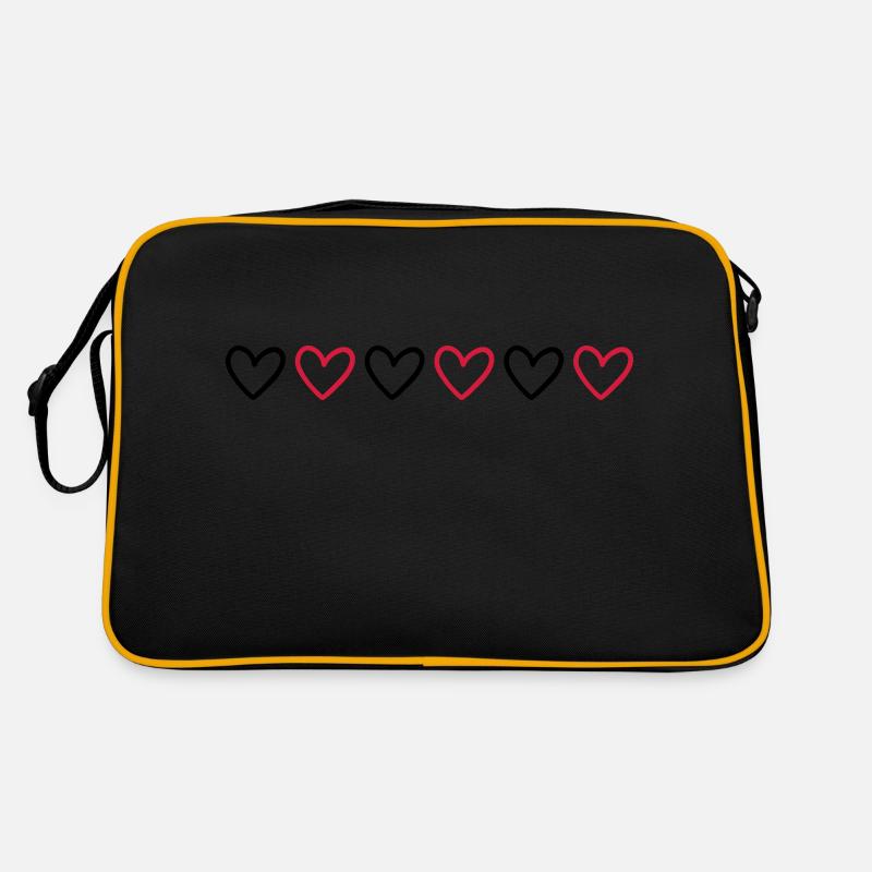 Icône de ligne de cœurs Sac Retro