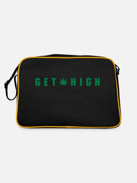 get_high__f1 - Retro Tasche - Schwarz/Gold - Hinten