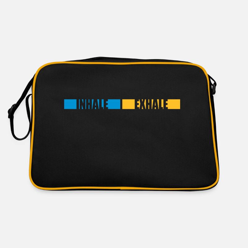 inhale exhale yoga quote Retro Bag