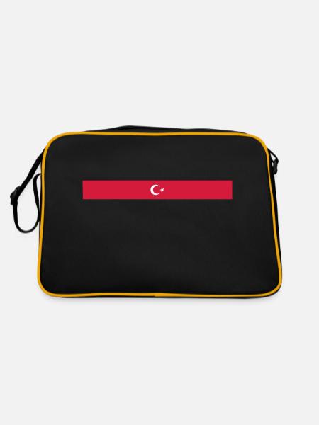 Wings Flag Turkey Türkiye - Retro Bag - black/gold - Back