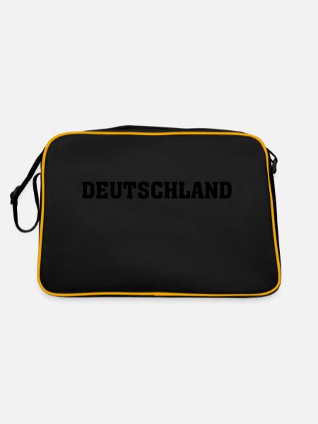 Deutschland - Retro Tasche - Schwarz/Gold - Hinten