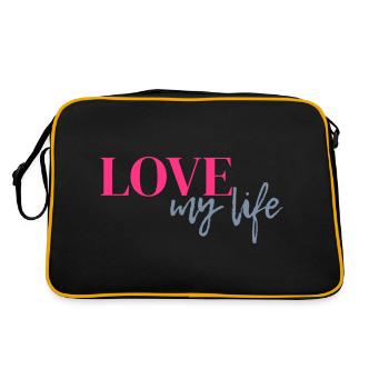 Love my life - la devise des gens heureux - Sac Retro - noir/or - Dos