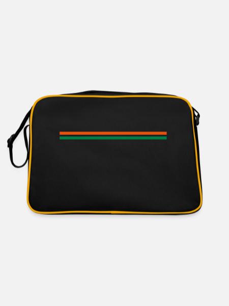 striche - Retro Tasche - Schwarz/Gold - Hinten