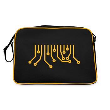 Circuit Board CPU Computer Admin Nerd Technique T-Shirt - Retro Bag - black/gold - Back