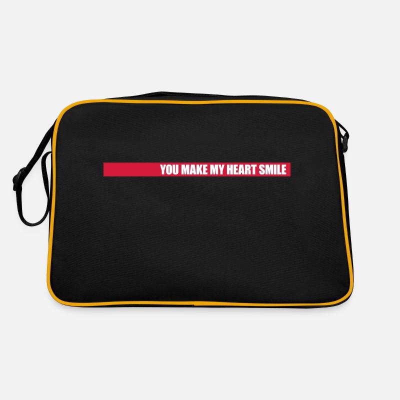 make my heart smile - Retro Tasche - Schwarz/Gold
