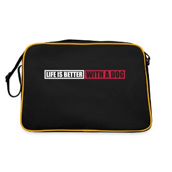 better with a dog - Retro Bag - black/gold - Back