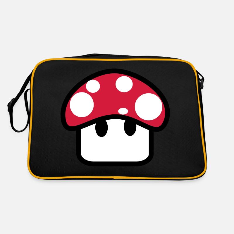 champignon,dessin,geek,jeux vidéo Sac Retro