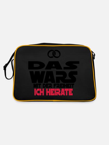 das wars ich heirate - Retro Tasche - Schwarz/Gold - Hinten