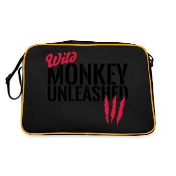 Wild monkey unleashed - Retro Bag - black/gold - Back