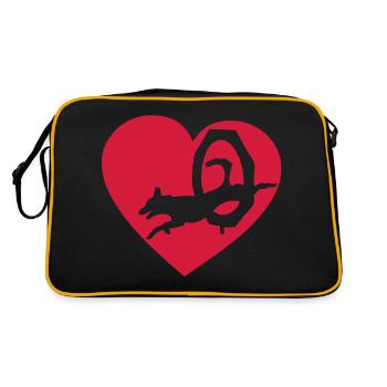 love coeur heart agility canin chien - Sac Retro - noir/or - Dos