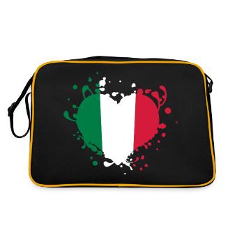 heart flag italy italia cuore bandiera games - Retro Bag - black/gold - Back