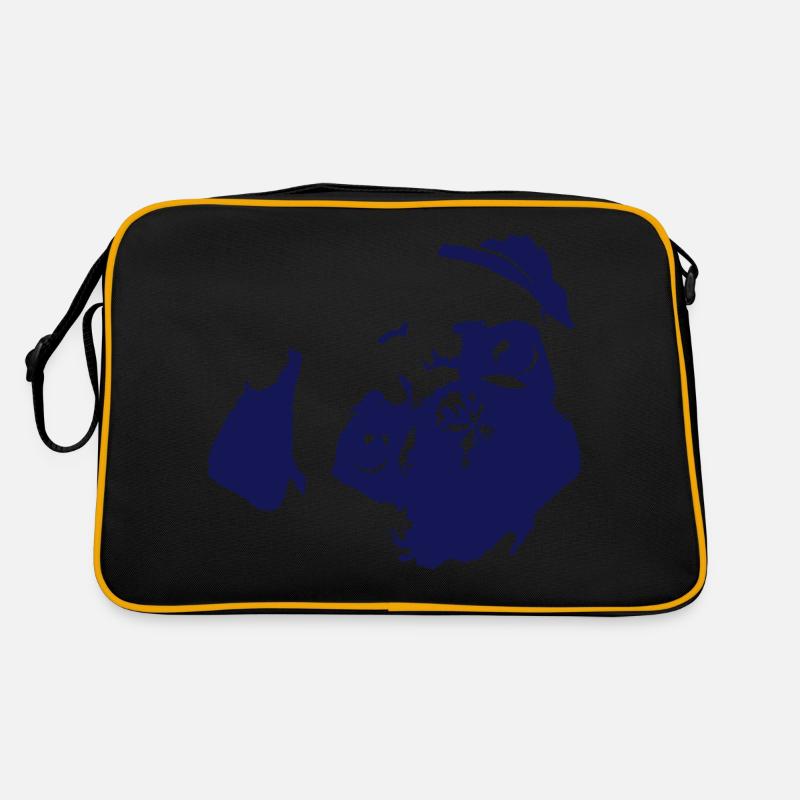 Mops - Retro Tasche - Schwarz/Gold