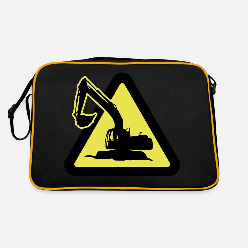 bauarbeiten_mit_bagger_2c Retro Tasche