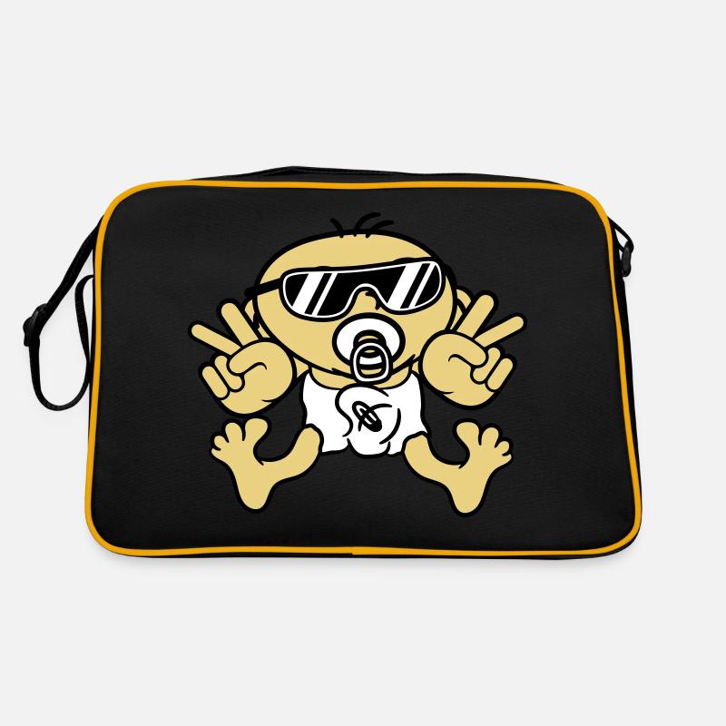 Bébé cool de lunettes de soleil signe de paix suce Retro Bag