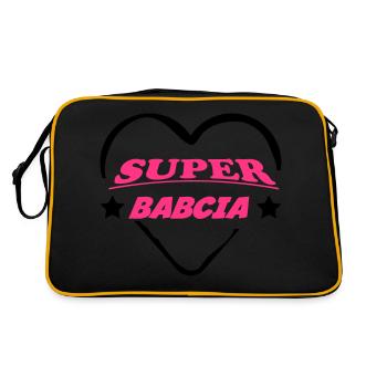 Super babcia - Retro Tasche - Schwarz/Gold - Hinten