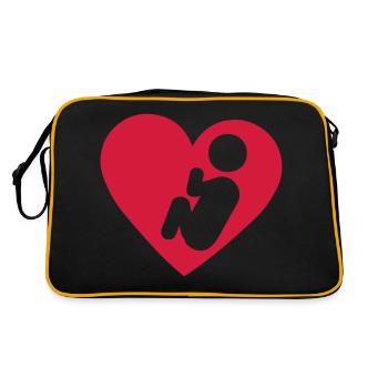 icone coeur bebe foetus symbole - Sac Retro - noir/or - Dos