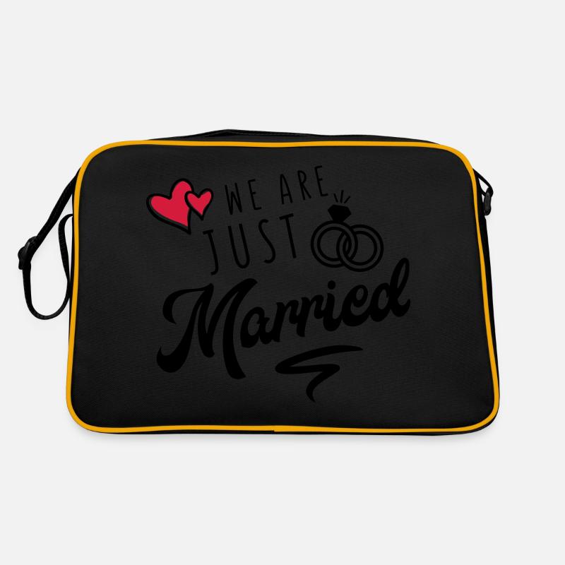 we are just married - Retro Tasche - Schwarz/Gold
