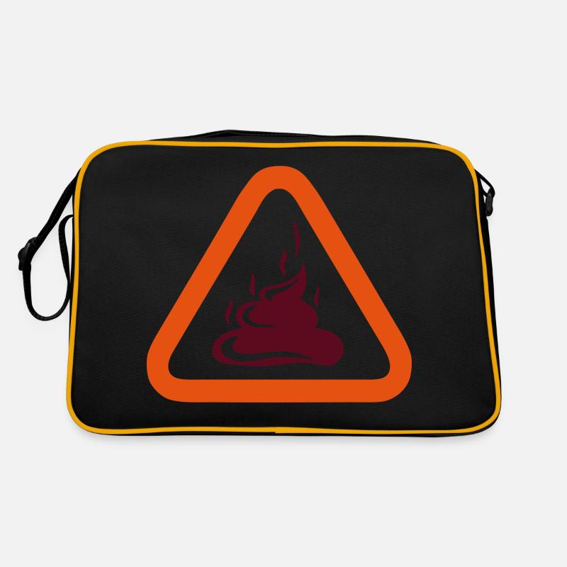 poop triangle danger sign Retro Bag