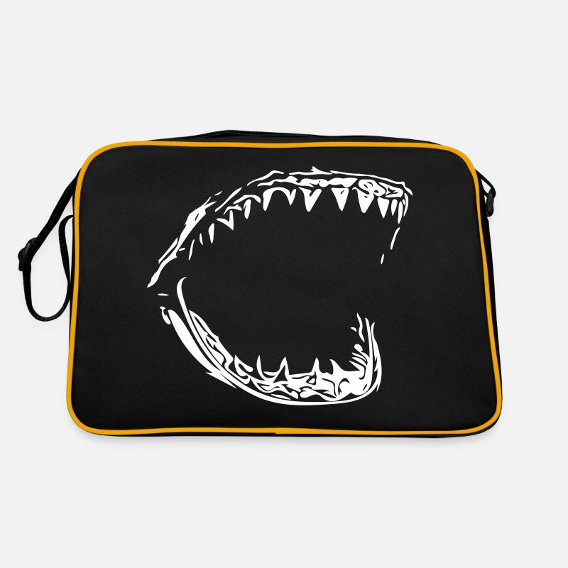 Riesen Vector Hai Gebiss Retro Tasche