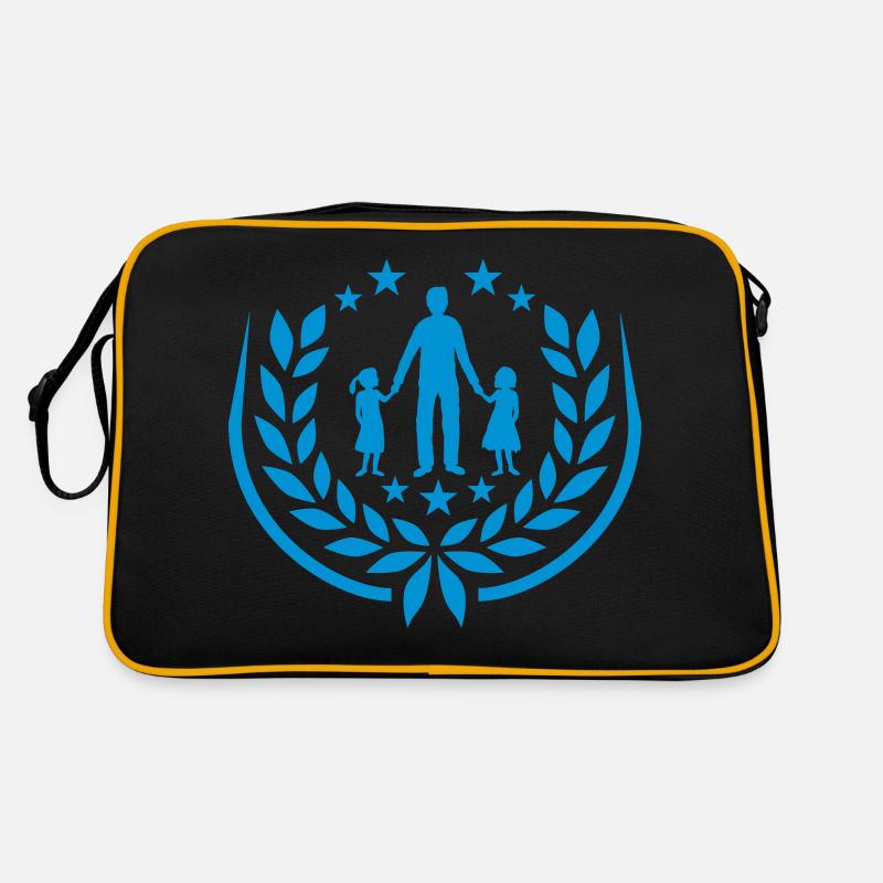 Father 2 daughters Laurel wreath Retro Bag