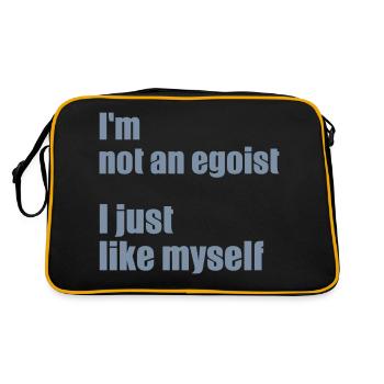 I am not selfish. I just like myself. - Retro Bag - black/gold - Back