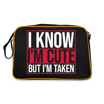 cute but taken quote - Retro Bag - black/gold - Back